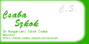 csaba szkok business card